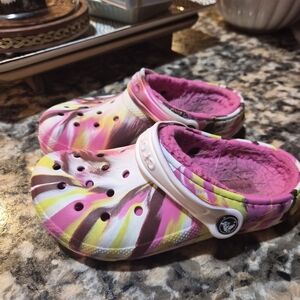CROCS Kids Sandals in Pink and Yellow